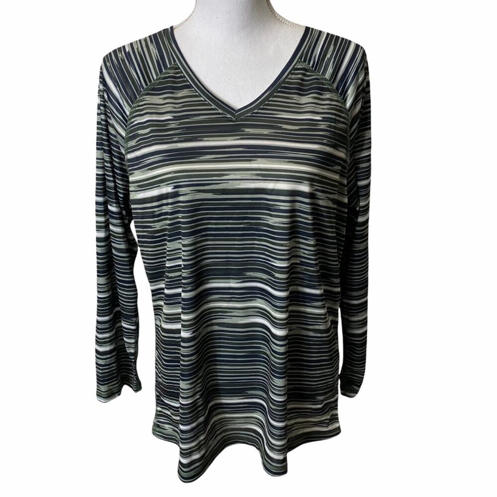 Kanu Surf Longsleeve UPF 50+ Women XXL Striped Swimming Top